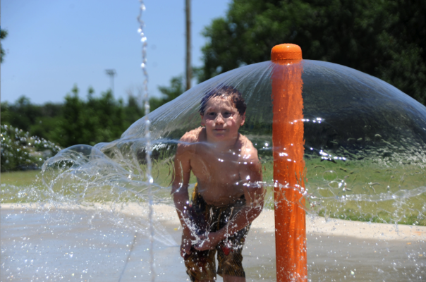Child Playing Water Park