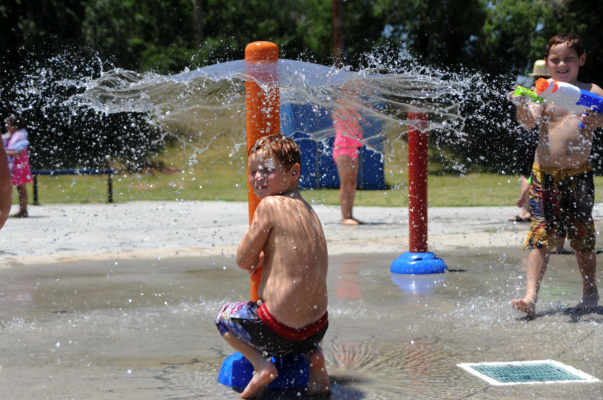 Child Playing Water Park 